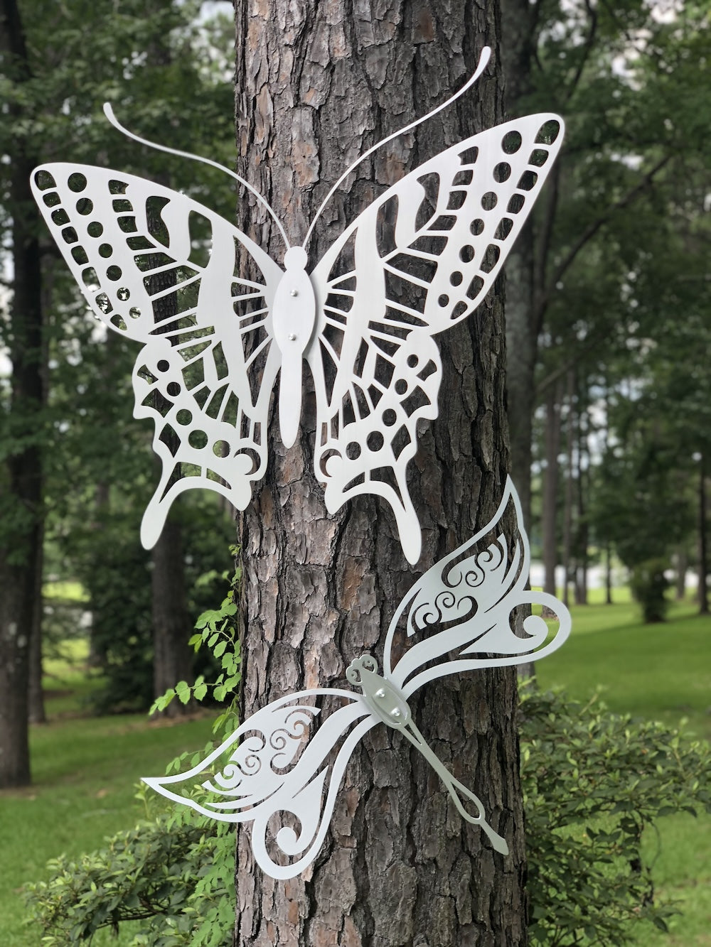 Amazing 3D Butterfly Yard Art on a Tree