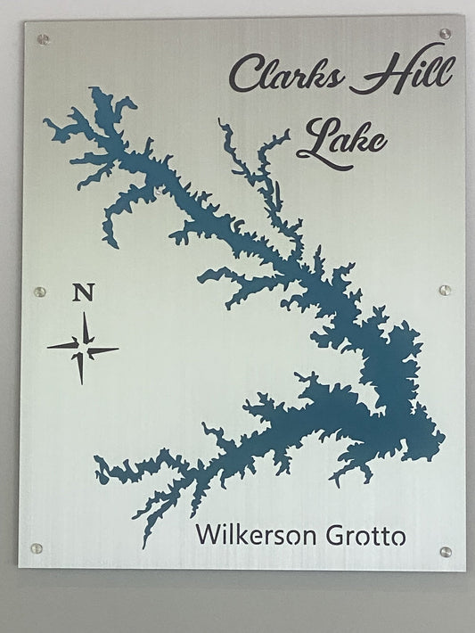 Clarks Hill Lake Custom Wall Map