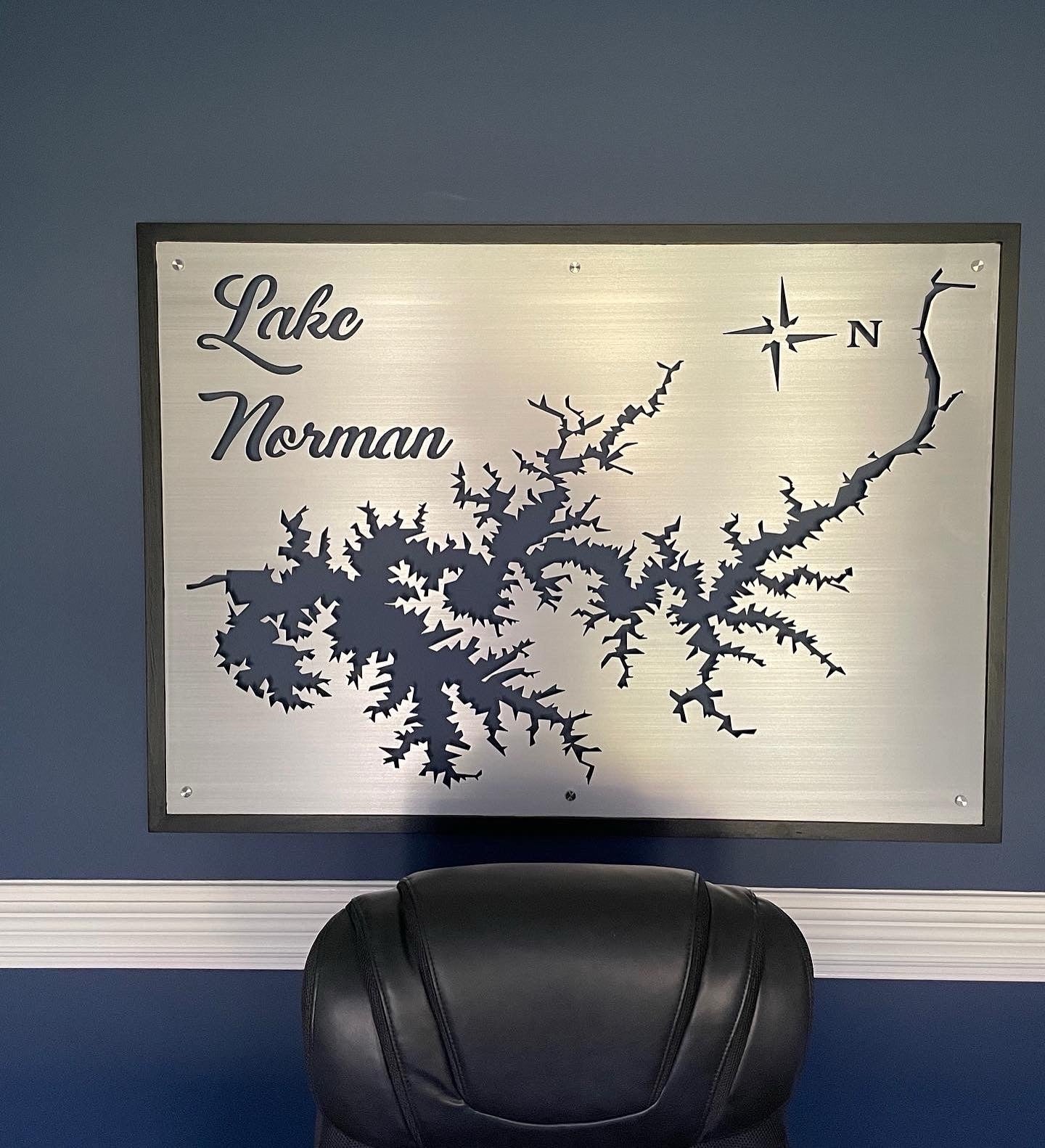 Custom Lake Map for a Home Office