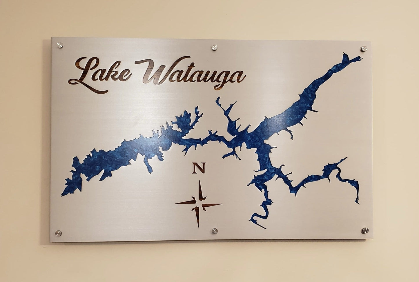 Custom Lake Map Mounted on a Wall