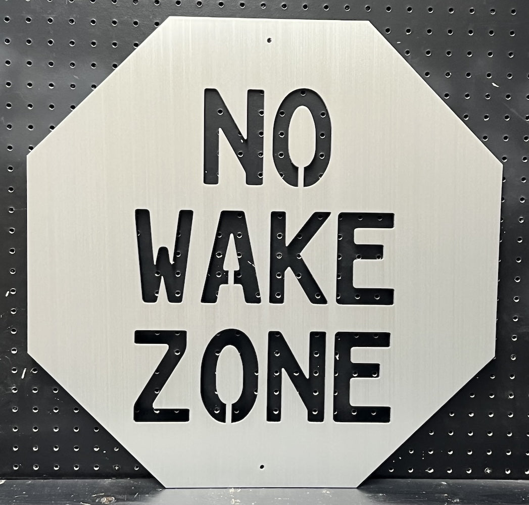 Metal No Wake Zone Wall Decor