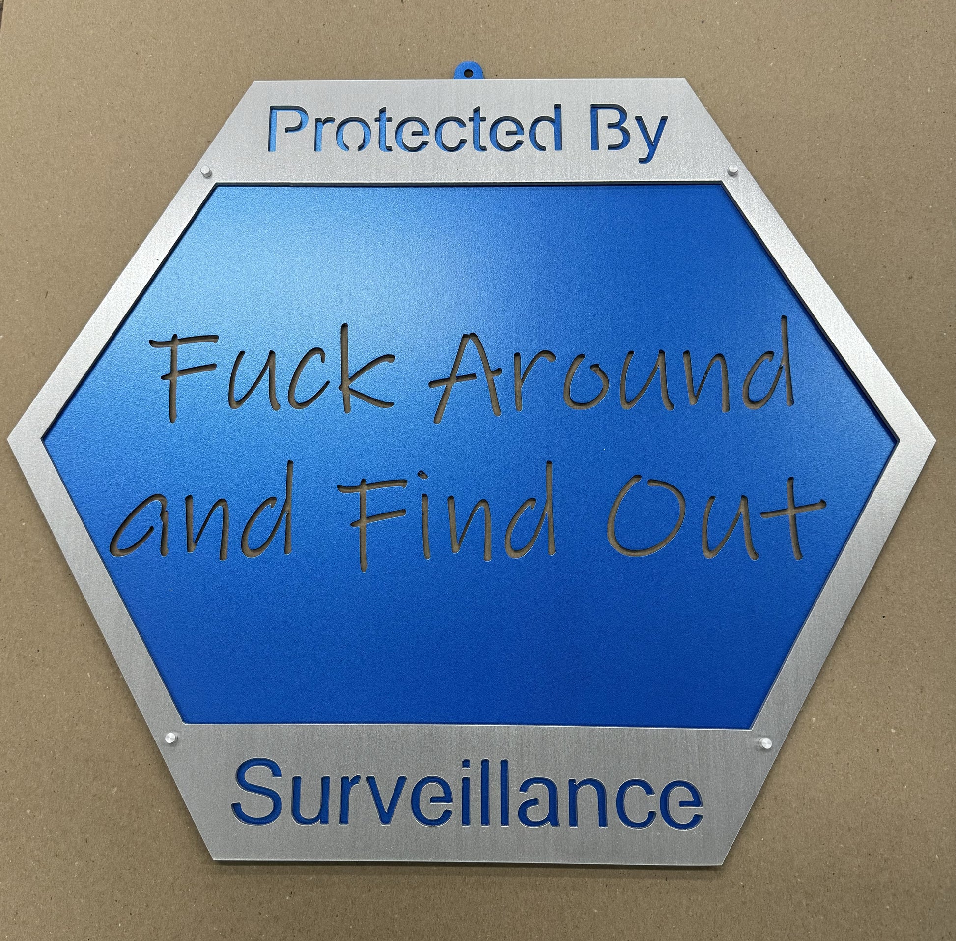 Custom Metal Security Sign for a Home