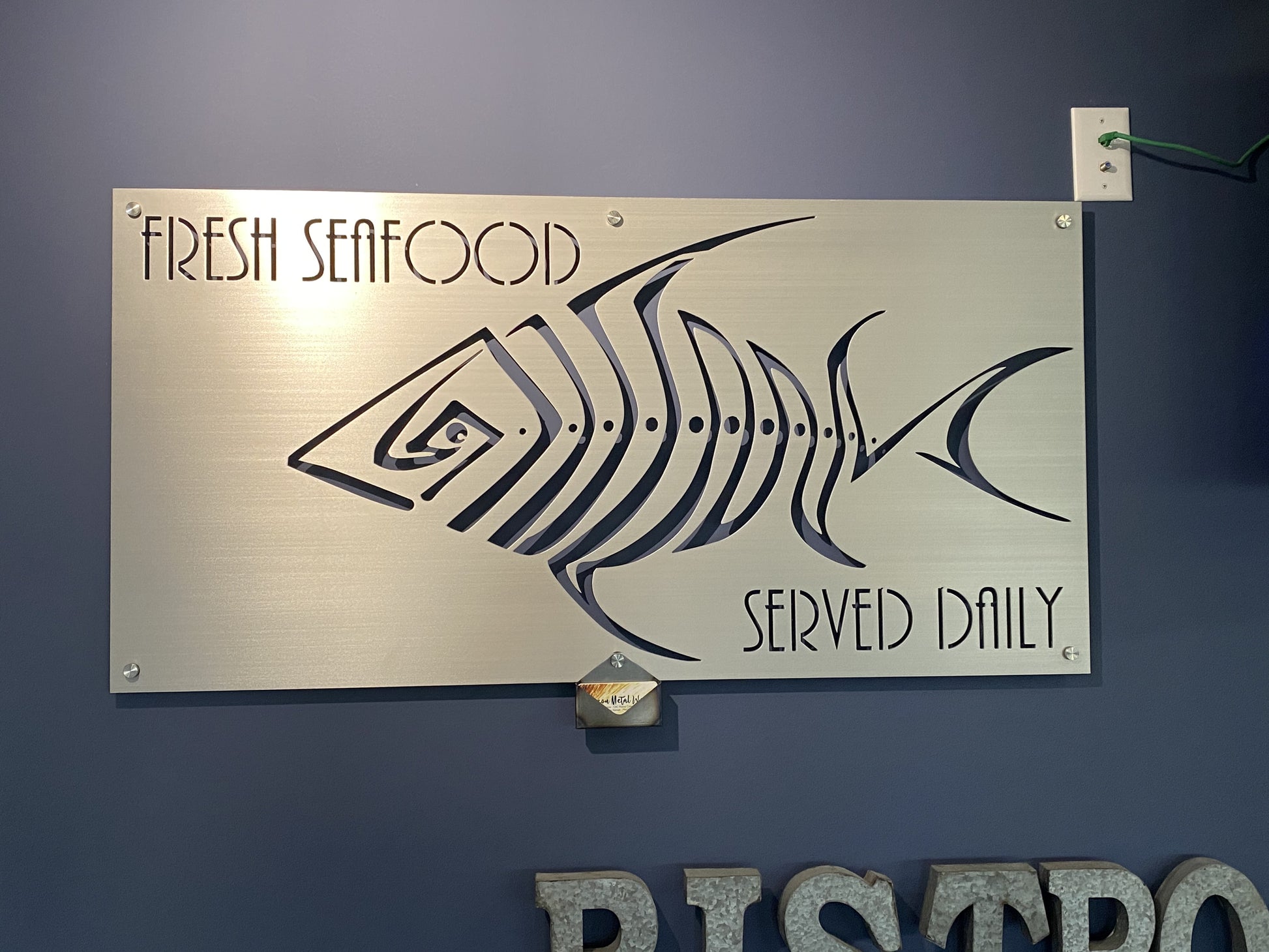 Fresh Seafood Sign in a Resturant