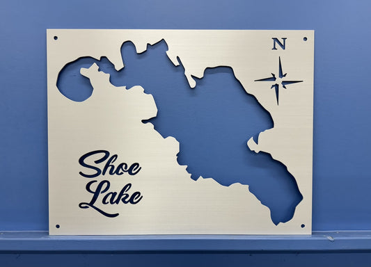 Shoe Lake Custom Wall Map